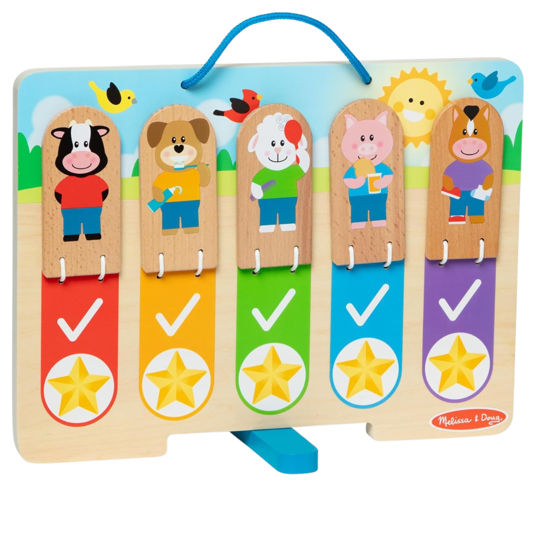 Melissa & Doug Wooden My Daily Day & Night Routines Chart