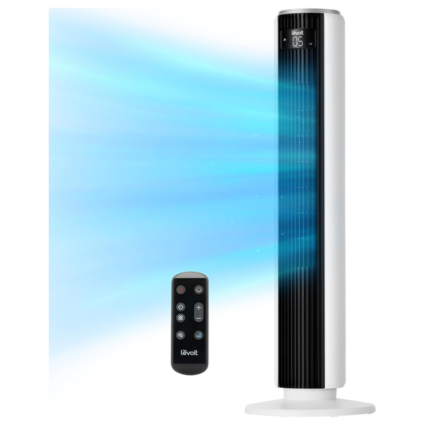 Levoit 90 Deg. Oscillating Tower Fan With 5 Speeds, 4 Modes & Remote