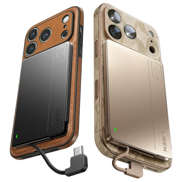 LISEN 5000mAh Ultra Slim USB-C Power Bank With Built In Cable