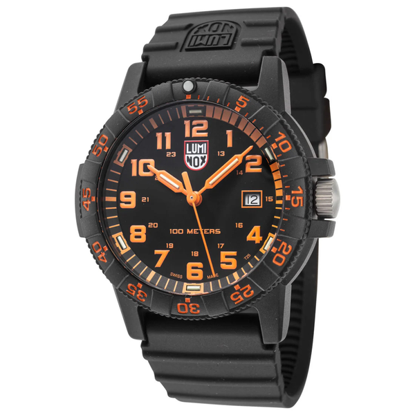 Luminox Sea Turtle Giant Quartz Black And Orange Dial Men's Watch