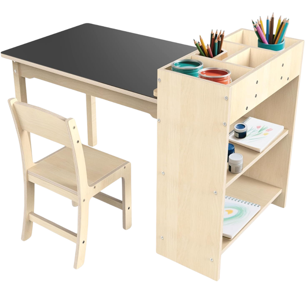 Kids Study Art Table & Chair Set With Storage