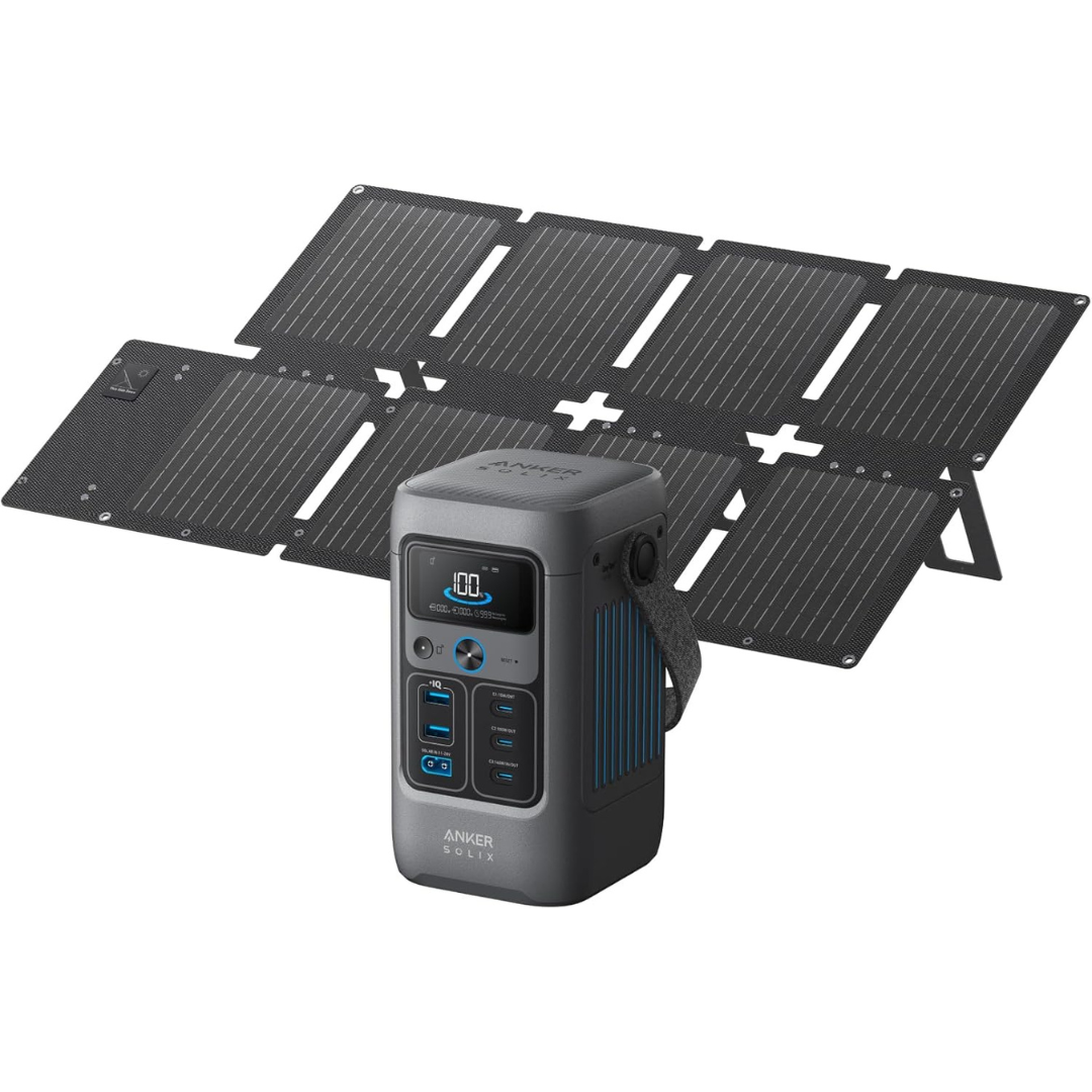 Anker SOLIX C200 192Wh 60000mAh DC Power Bank W/ 60W Foldable Solar Panel
