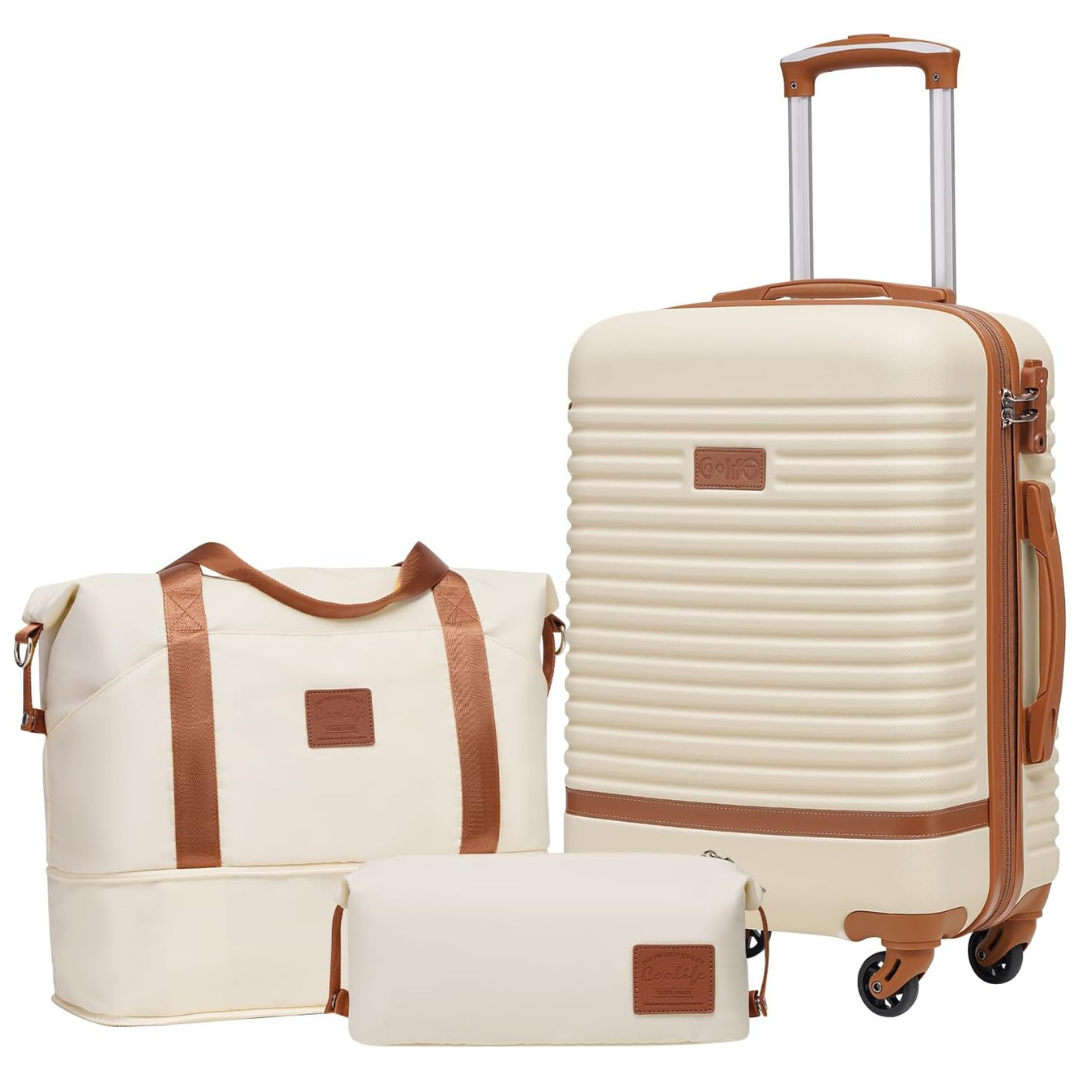 3-Piece Carry-On Hardshell Luggage Set W/ TSA Lock Spinner Wheels