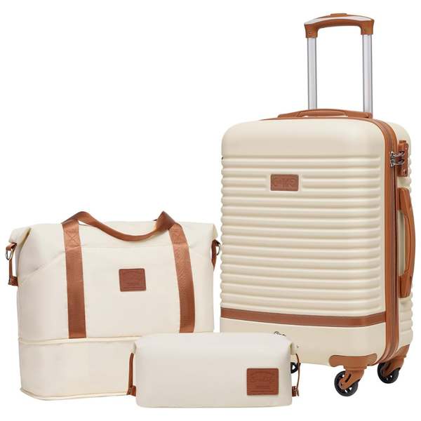 3-Piece Carry-On Hardshell Luggage Set W/ TSA Lock Spinner Wheels