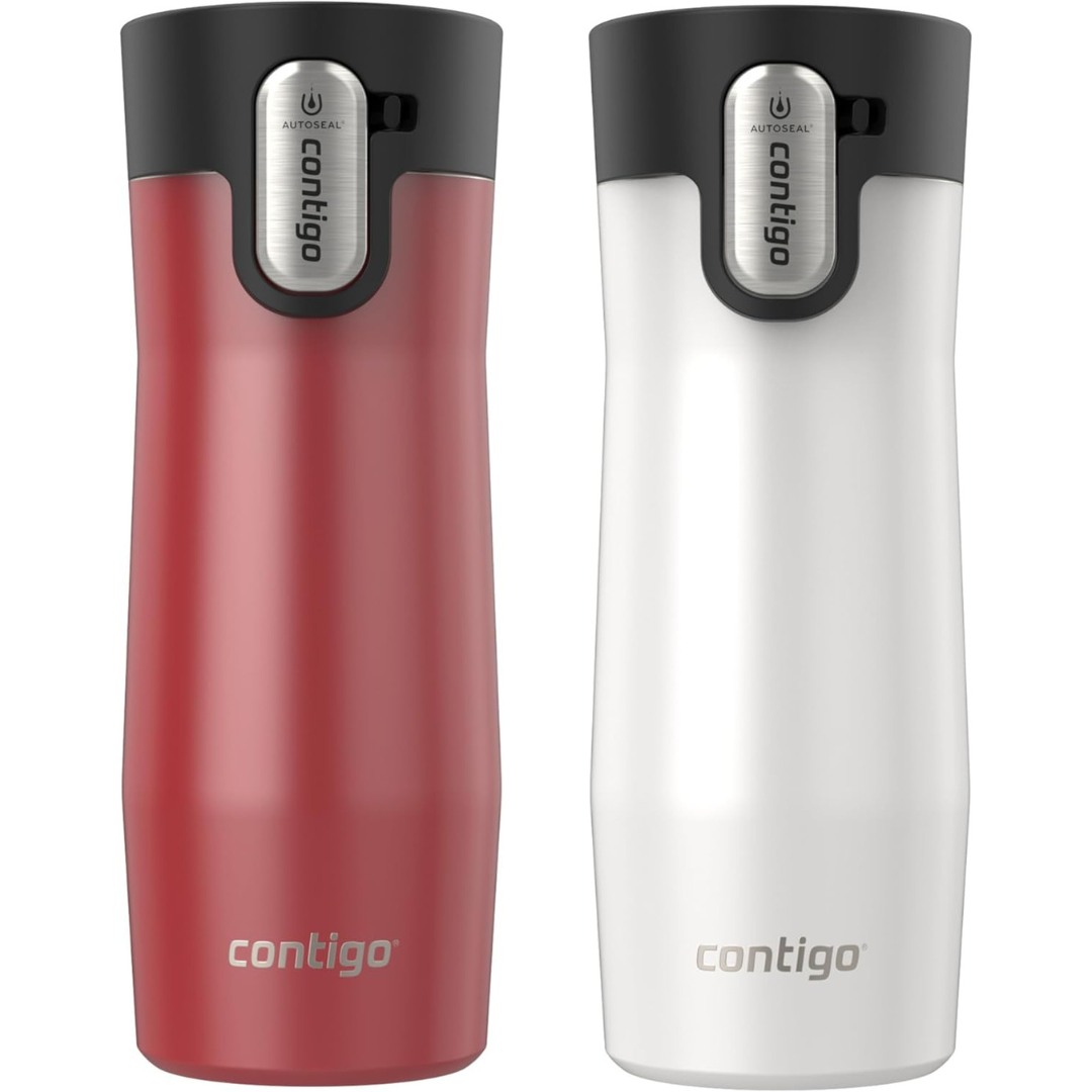 2-Pack 16 oz Contigo Autoseal West Loop Stainless Steel Travel Mug
