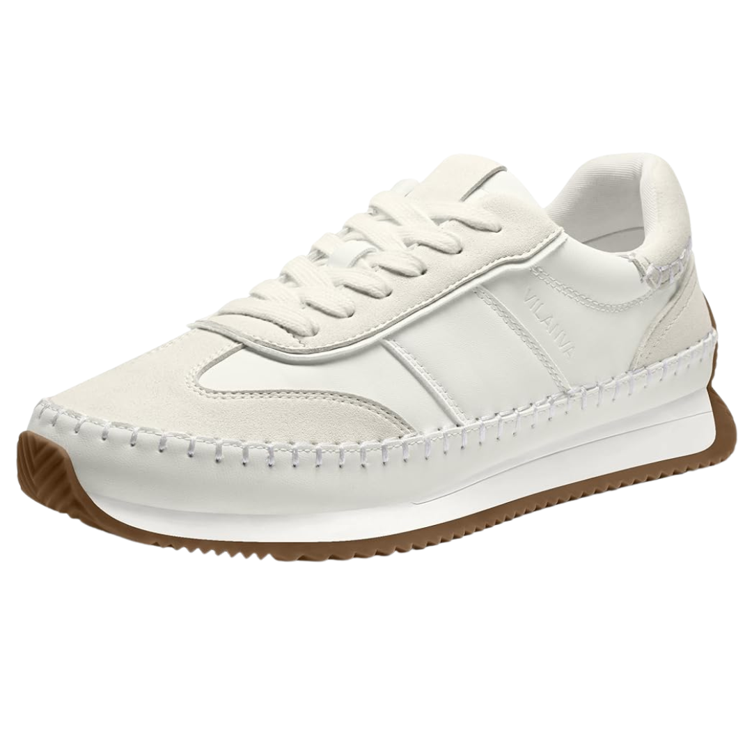 Vilanva Women's Casual Fashion Sneakers With Retro Gum Sole (4 Colors)
