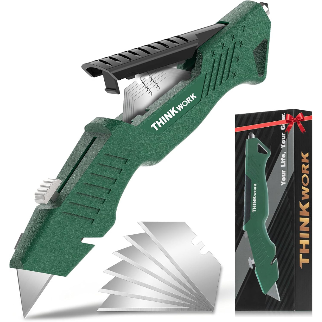 Heavy-Duty All-Metal Body Retractable Utility Knife With Non-Slip Grip