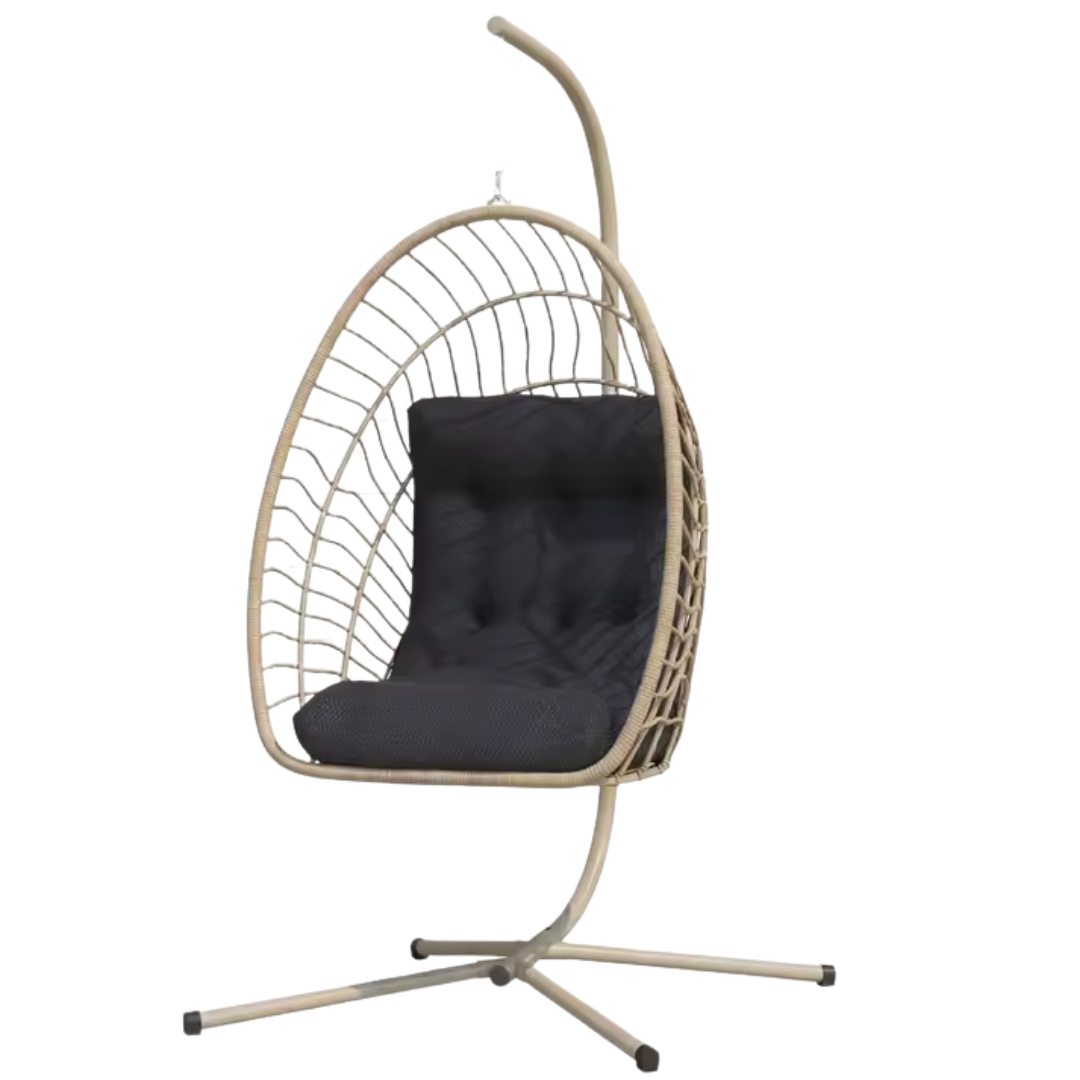 Rattan Cushioned Swing Egg Chair