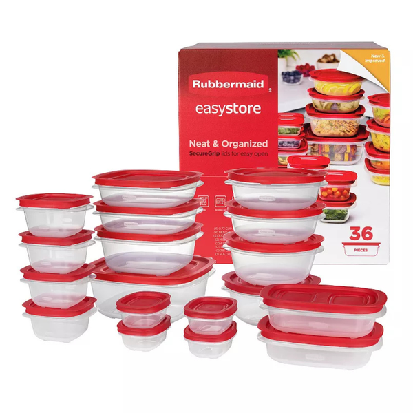 Rubbermaid EasyStore 36-Piece Food Storage Container Set