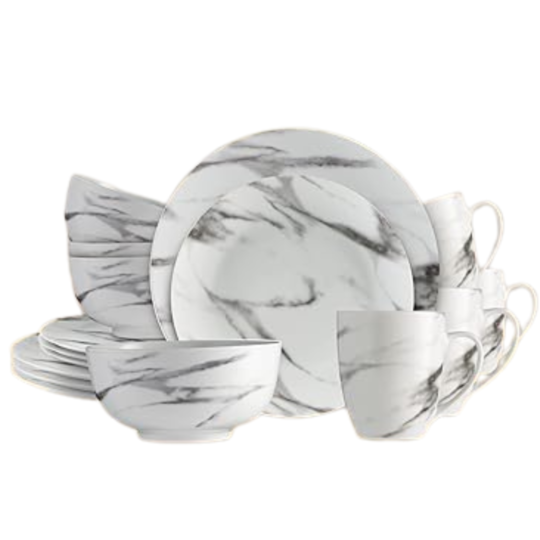 16-Piece Safdie & Co. Marble Durable Lightweight Dinnerware Set