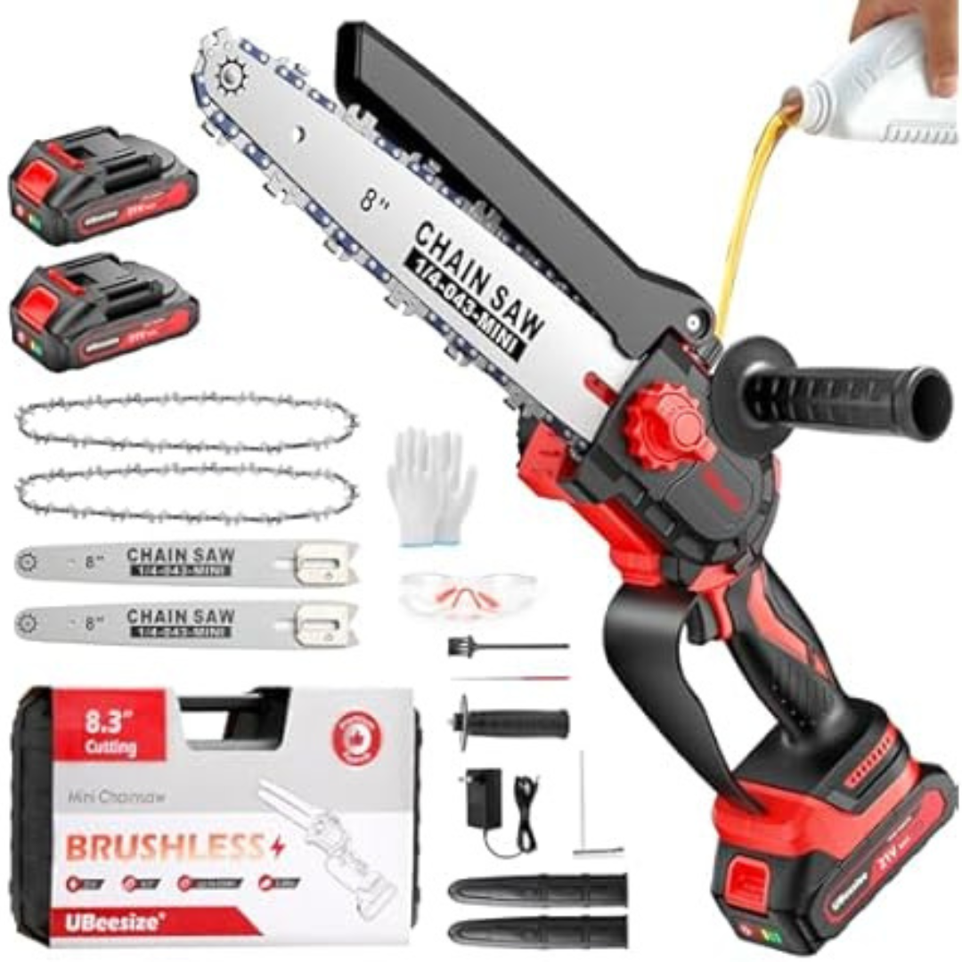 8" UBeesize Cordless Brushless Motor Mini Chainsaw