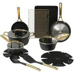 16-Piece Platinum Abbottsford Aluminum Non Stick Cookware Set