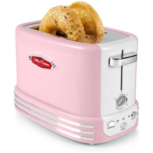 Nostalgia Retro 2-Slice 5 Toasting Levels Toaster with Crumb Tray