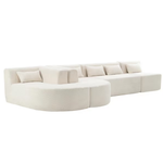 143.7" L-Shaped Straight Arm Boucle Fabric Sofa