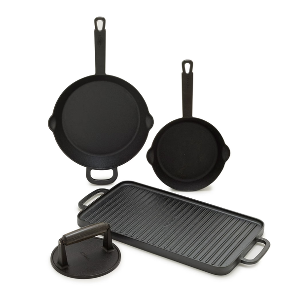 4-Piece Pre-Seasoned Cast Iron Skillet Cookware Set