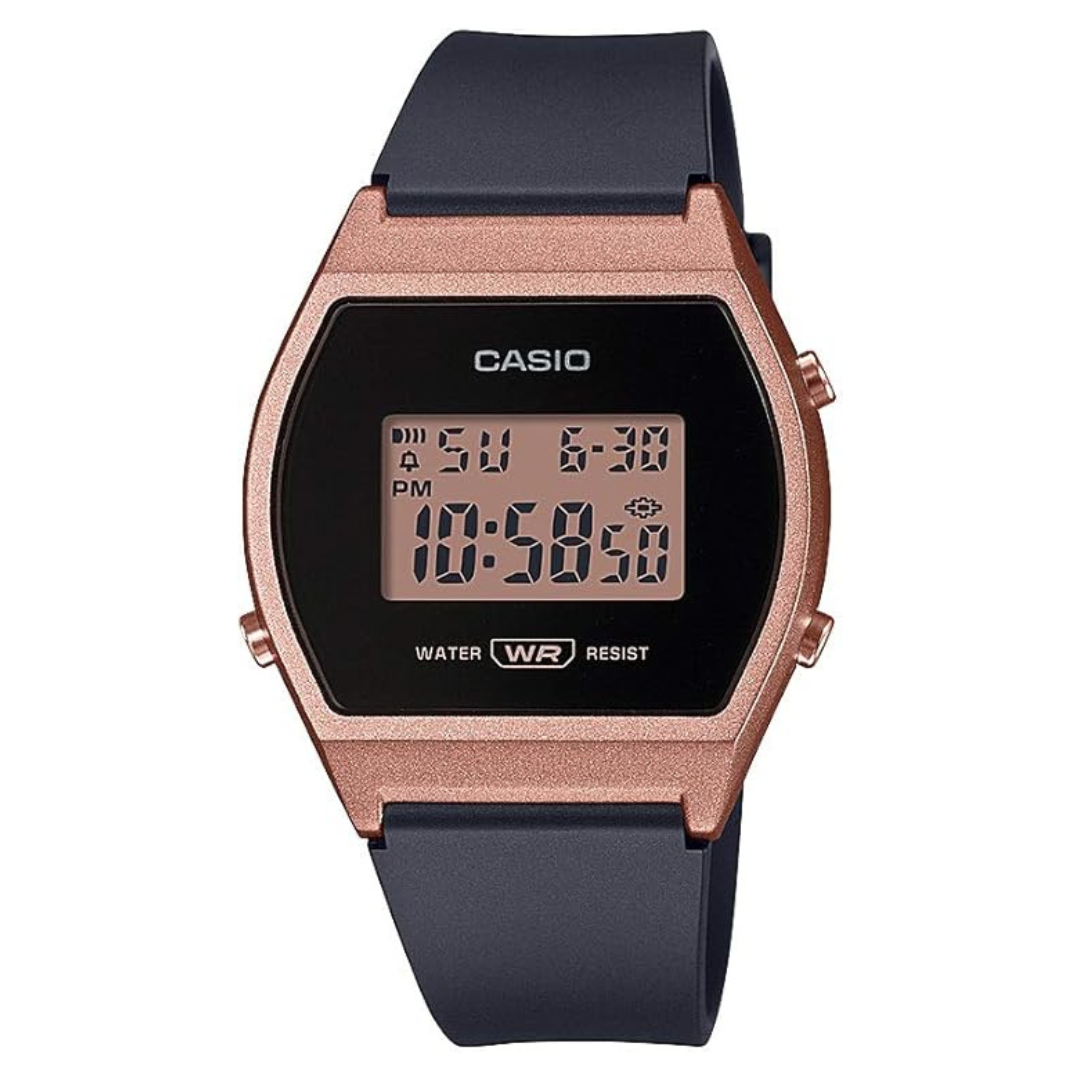 Casio Women's Digital Sport Watch W/ Black & Rose Gold Dial