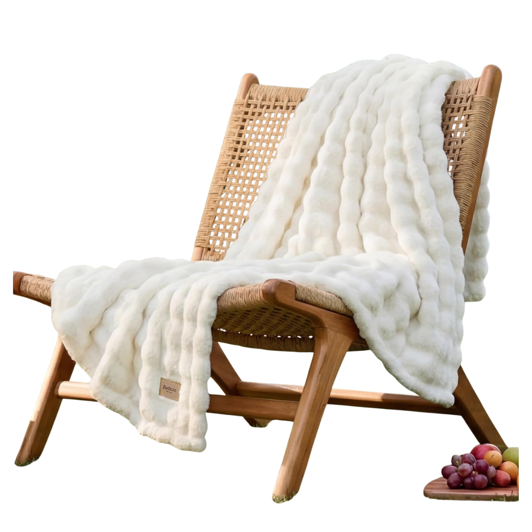 Bedsure 50" X 60" 3D Fleece Bubble Throw Blanket