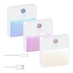 3-Pack Rechargeable LED Motion Sensor Night Light