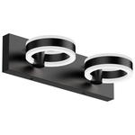 15" Black 2-Light LED Vanity Wall Sconce