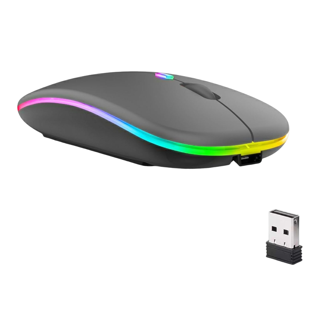 LED Dual Mode Rechargeable Silent Slim Laptop Mouse