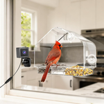 RichBird Smart Clear Window Bird Feeder w/ Camera & Suction Cups