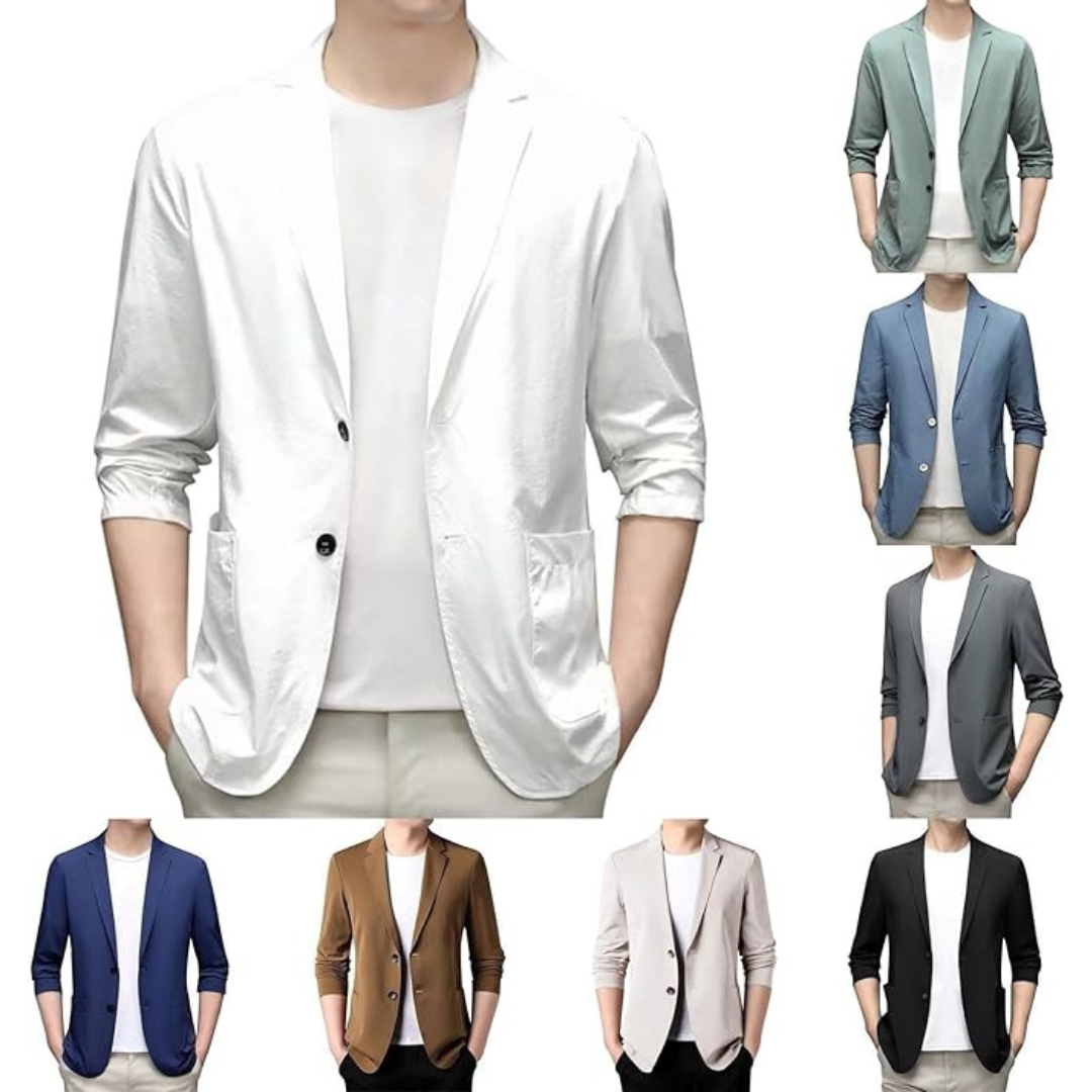 Men's Casual Lightweight One-Button Blazer