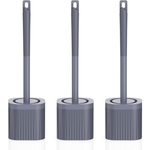 3-Pack Compact Toilet Bowl Brush Set with Holder