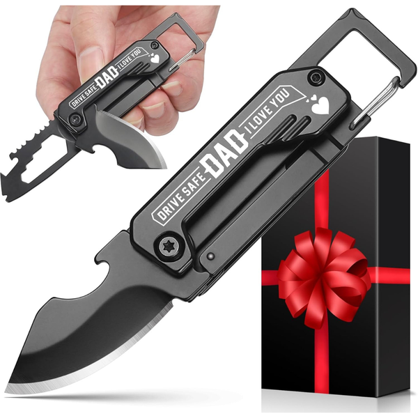 10-in-1 Multi Tool Pocket Knife Keychain Gift for Men