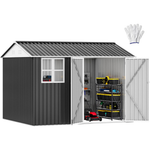 DWVO 10' X 8' Steel Outdoor Storage Shed With Window