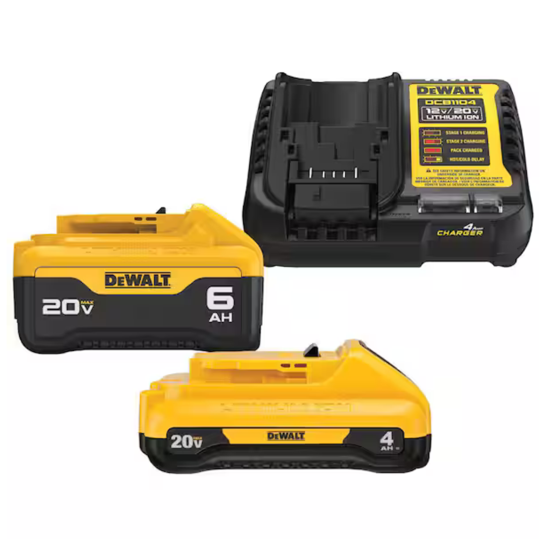 DeWALT 20V Max Lithium 6.0Ah/4.0Ah Battery & Charger Starter Kit