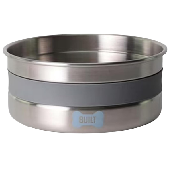 64-Oz BUILT Stainless Steel Pet Bowl With Soft Grip & Non-Slip Base