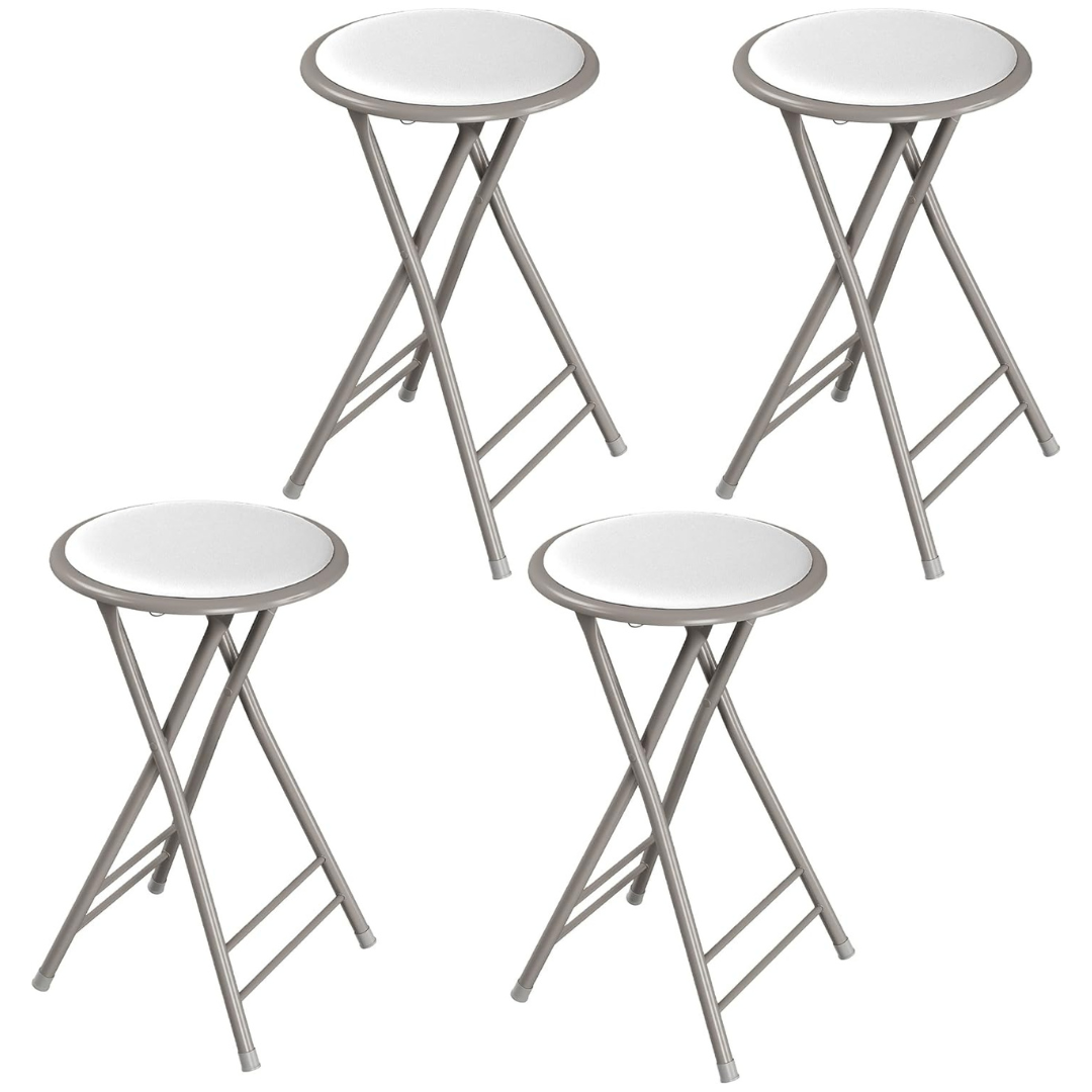 4-Count 24" Lavish Home Folding Bar Stools Set With 225lb Capacity