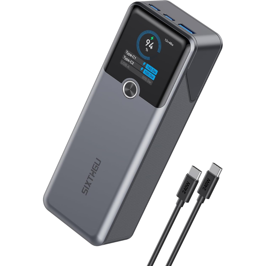 200W SIXTHGU 20,000mAh 3-Port Power Bank With 140W USB-C PD