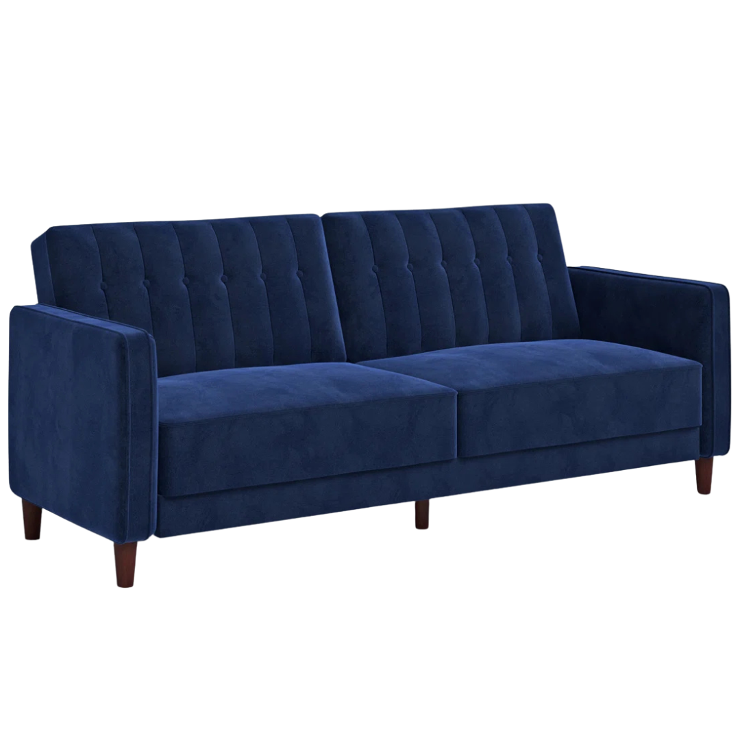 81.5" Mercury Row Perdue Velvet Square Arm Convertible Sofa