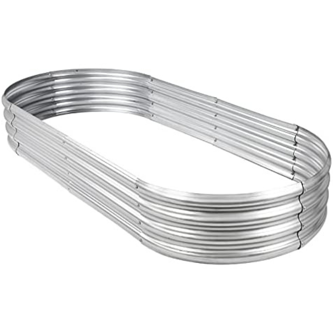 5ft Oval Galvanized Raised Garden Bed Planter