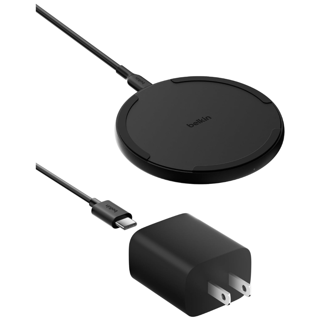 Belkin 15W Wireless Charging Pad W/ Charger & Cable (Black)