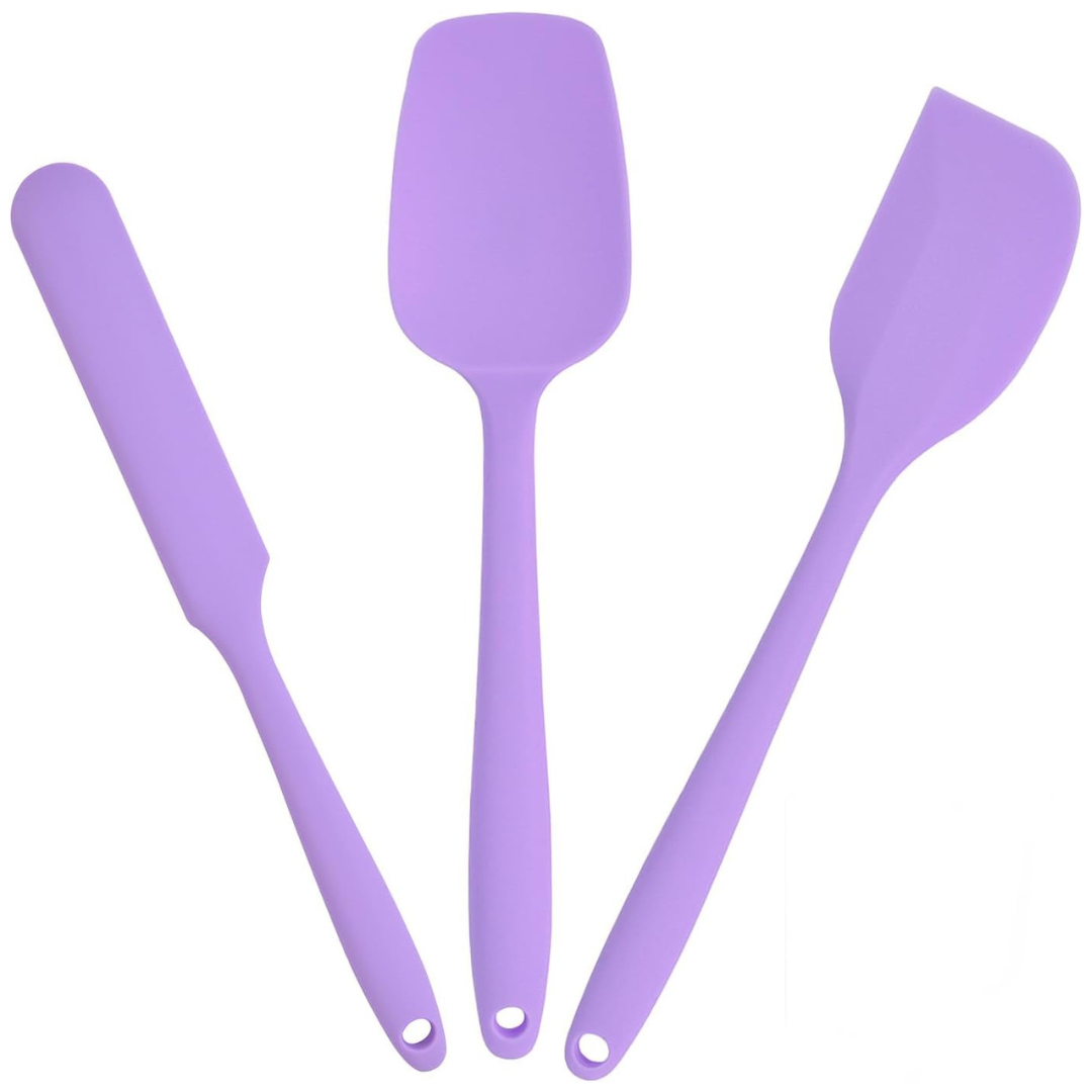 3-Pack Verwohnt Heat Resistant Silicone Spatulas (Purple)
