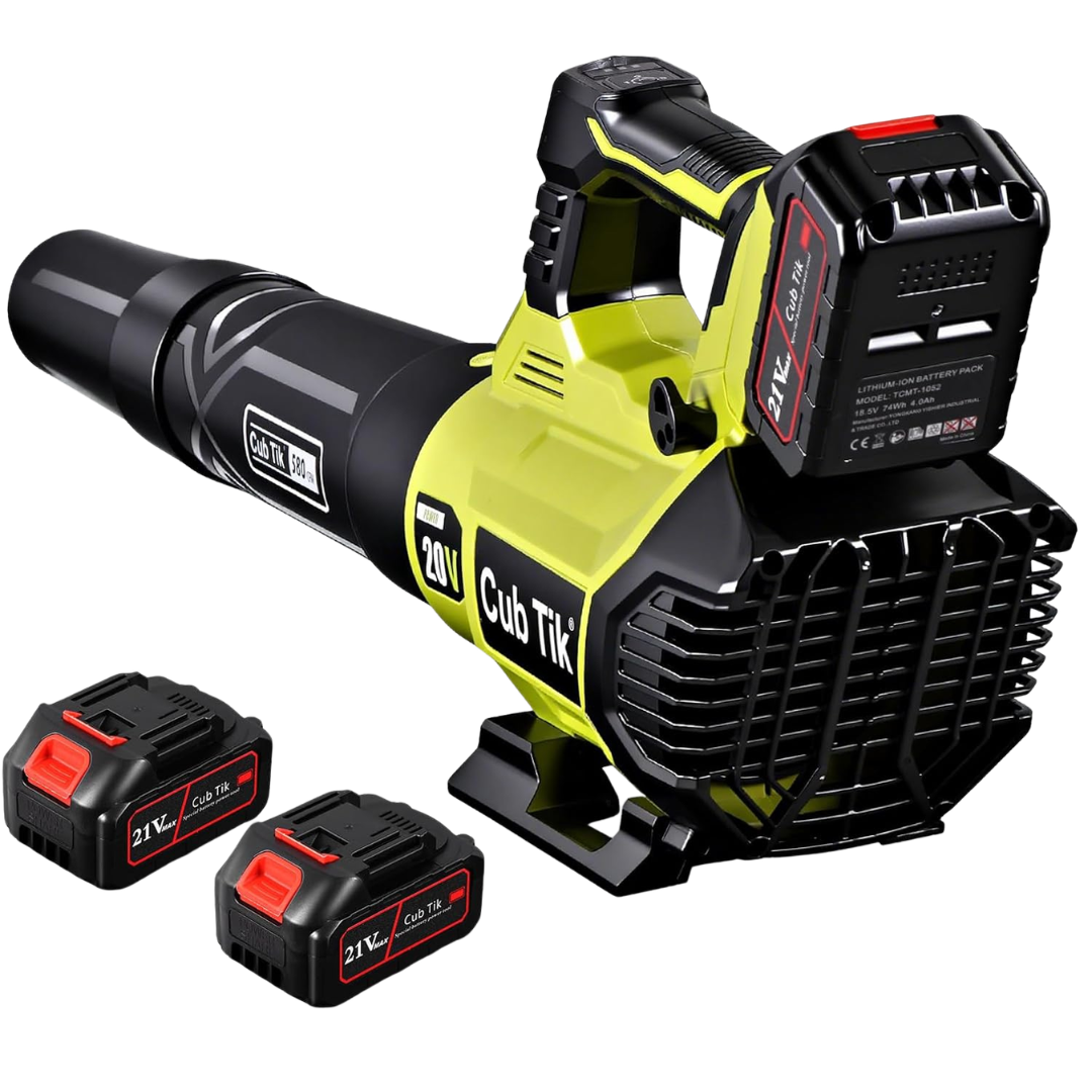 580CFM 160MPH Electric Leaf Blower With 2x4.0AH Batteries