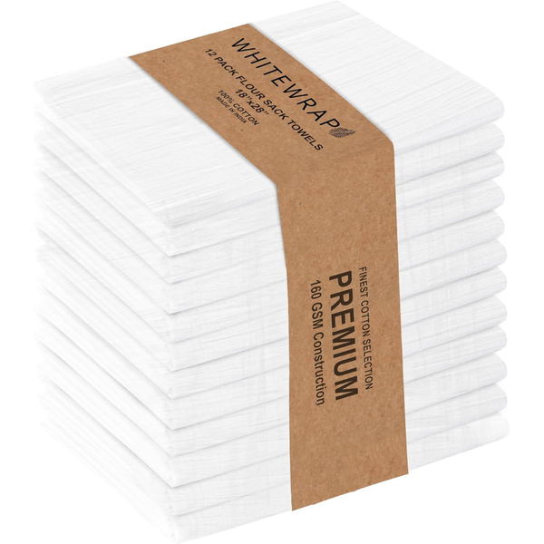 12-Pack 18"x28" Kitchen Dish Cotton Blank Towels