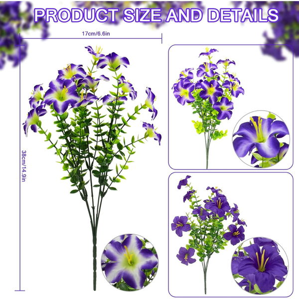 16-Piece Daynight Faux Petunias Artificial Flowers