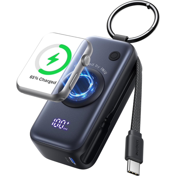 5000mAh INIU Wireless Portable Power Bank w/ Built-in USB-C Cable