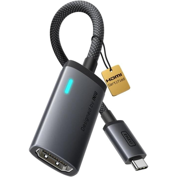 INIU 0.66ft 4K@60Hz C USB C to HDMI Adapter (Gray)