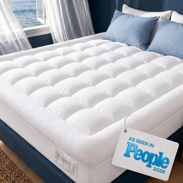 Niagara Sleep Solution 100% Cotton Cloud-Like Queen Mattress Topper (White)