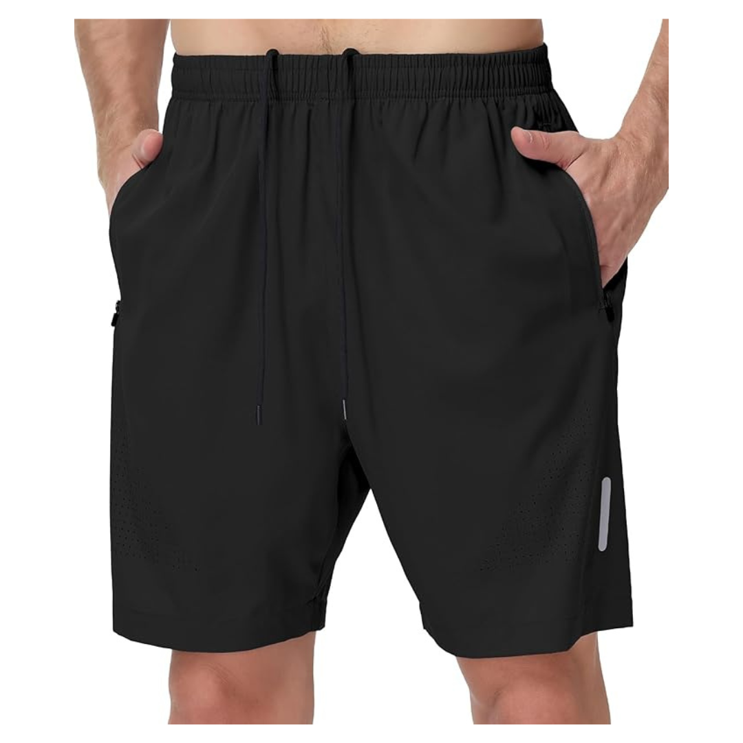 Men's 7" Utra-Light Quick Dry Athletic Gym Shorts With Zipper Pockets