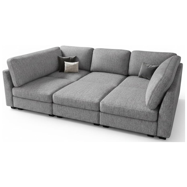 Belffin 86.2" Sectional Sleeper Sofa Bed W/ Deep Seat Cloud Couches (3 Colors)