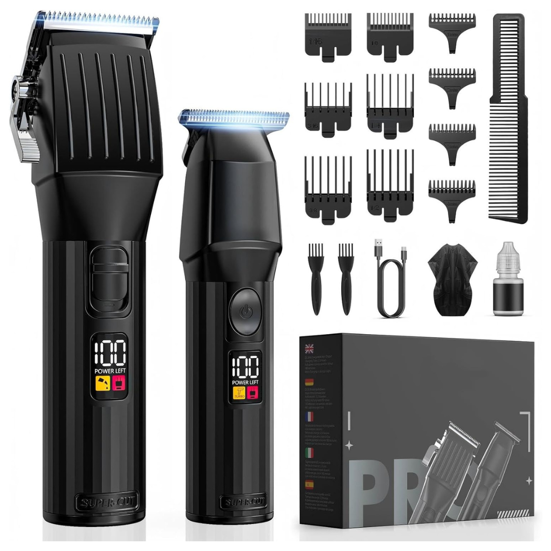 Solati Cordless Rechargeable Hair Clipper & Trimmer Set W/Accessories