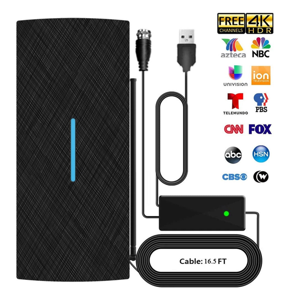 Camkey 90-150 Mile Range Amplified Indoor Digital TV Antenna With 16 Ft Coaxial Cable