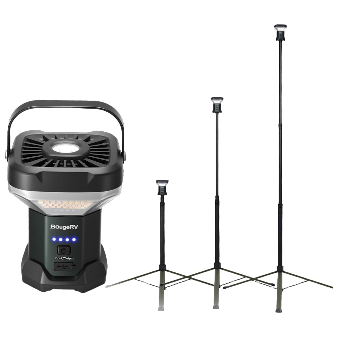 BougeRV 3200-Lumen LED 7.5' Adjustable Telescoping Camping Light