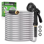 50ft Heavy Duty Garden Hose With 10 Functional Nozzles