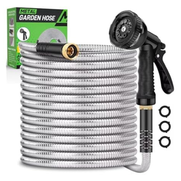 50ft Heavy Duty Garden Hose With 10 Functional Nozzles